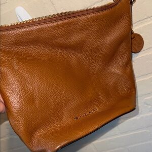 Michael Kors dark Tan Leather Shoulder Bag roomy clean
